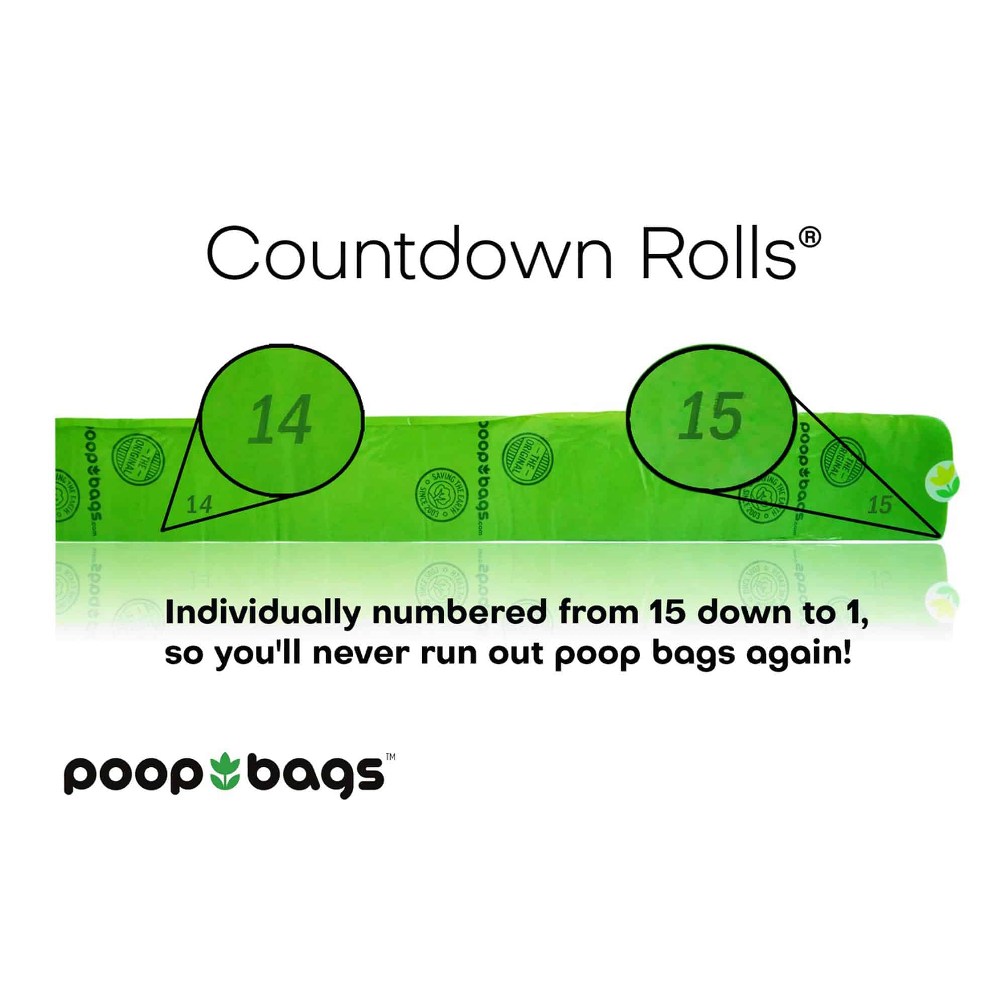 The Original Poop Bags Countdown Rolls (120 Dog Poo Bags) vpets